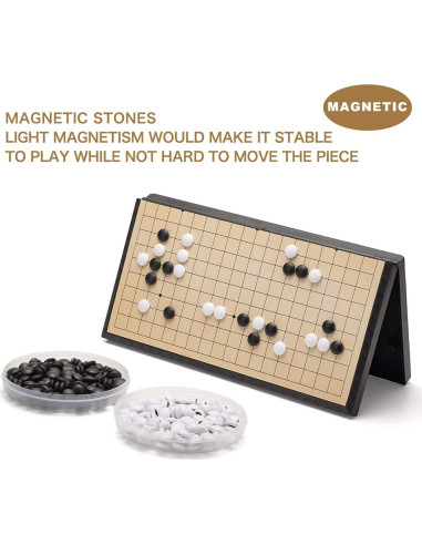 Juego de Go Magnético AMEROUS 28.7 cm Plegable con Piedras