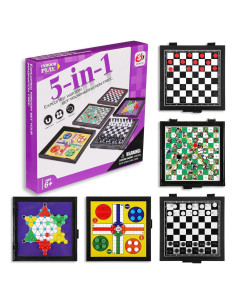 Juego de mesa magnético 5 en 1 Hanaive para viajes