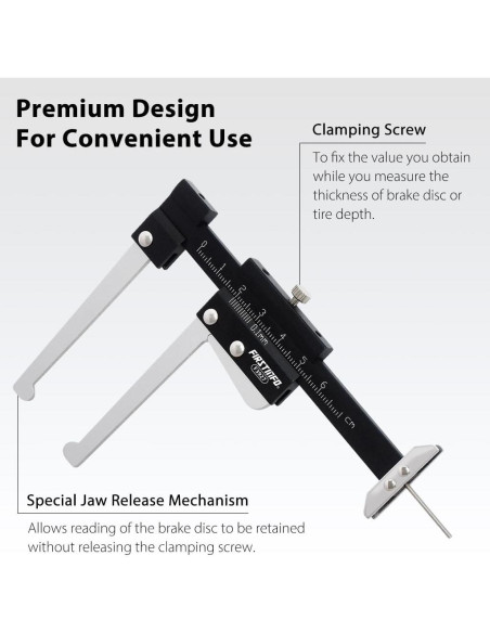 Calibrador Manual de Profundidad de Disco de Freno FIRSTINFO F3927 0-60mm Calibrador Manual de Profundidad de Disco de Freno FIRSTINFO F3927 0-60mm