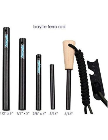 Varilla de Fuego Bayite 100mm x 10mm Supervivencia Camping