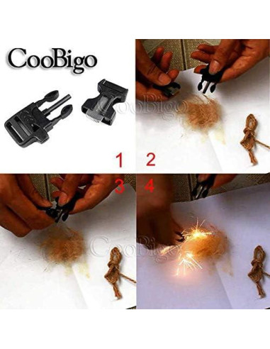 Paquete de 10 Silbatos de Supervivencia CooBigo con Hebilla