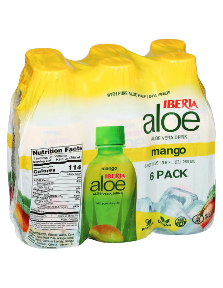 Bebida de Jugo de Aloe Vera Iberia Mango 280 ml Paquete 6 Bebida de Jugo de Aloe Vera Iberia Mango 280 ml Paquete 6