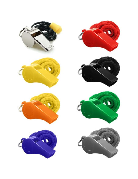 Silbatos Deportivos Fya 8PCS con Cordón - Sonido Fuerte y Claro Silbatos Deportivos Fya 8PCS con Cordón - Sonido Fuerte y Claro