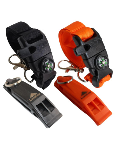 Kit de Supervivencia 5 en 1 LuxoGear - Silbato, Brújula, Encendedor
