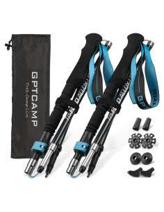 Bastones de Senderismo Plegables GPTCAMP Carbono-Aluminio 2pcs