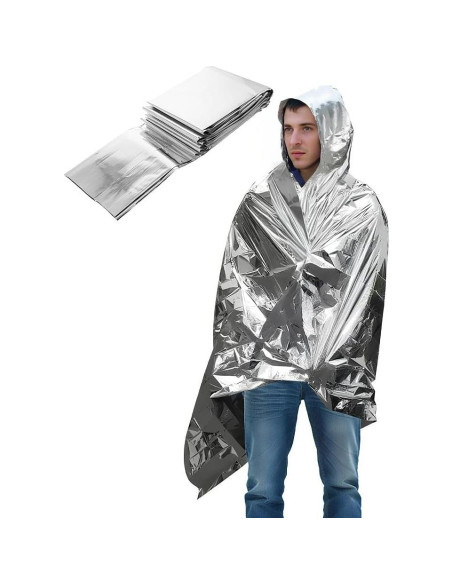 Manta de Emergencia Tiiyee Mylar Plateada 100x127 cm Manta de Emergencia Tiiyee Mylar Plateada 100x127 cm