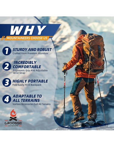 Bastones de Senderismo Croosseoutdoors Ajustables 2 Piezas