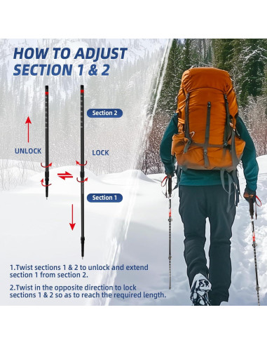 Bastones de Senderismo Croosseoutdoors Ajustables 2 Piezas
