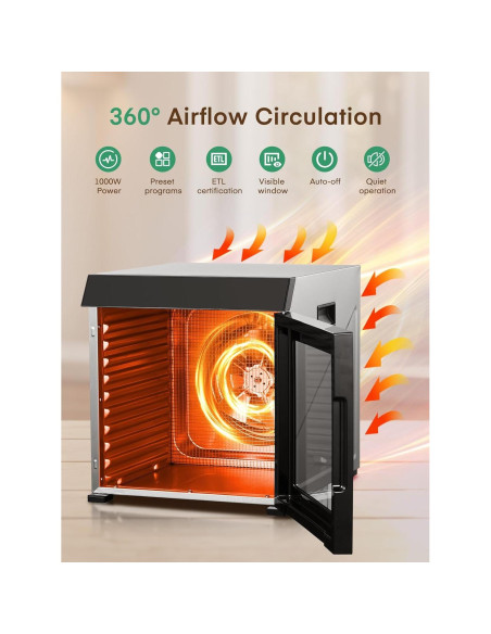 Deshidratador de Alimentos FOHERE 1000W 10 Bandejas 0.84m Deshidratador de Alimentos FOHERE 1000W 10 Bandejas 0.84m