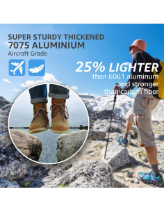 Bastones de Senderismo Plegables Overmont de Aluminio 7075 - Set de 2 2