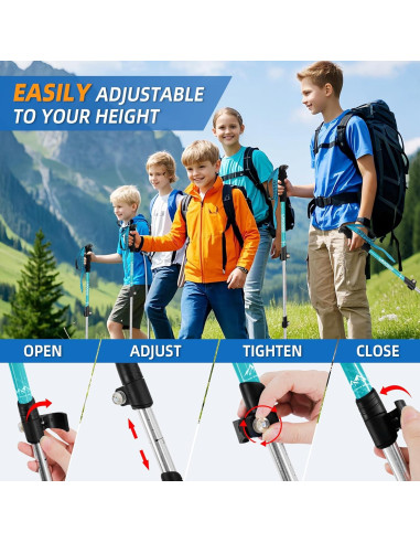 Bastones de Senderismo Plegables Croosse para Niños 50-97cm