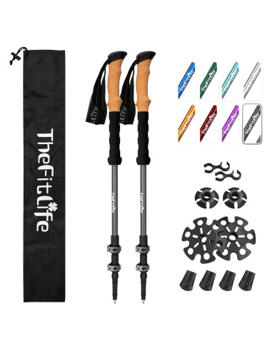 Bastones de Senderismo TheFitLife Aluminio 7075 Telescópicos