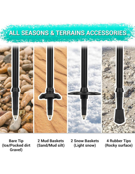 Bastones de Senderismo TheFitLife Aluminio 7075 Telescópicos Bastones de Senderismo TheFitLife Aluminio 7075 Telescópicos