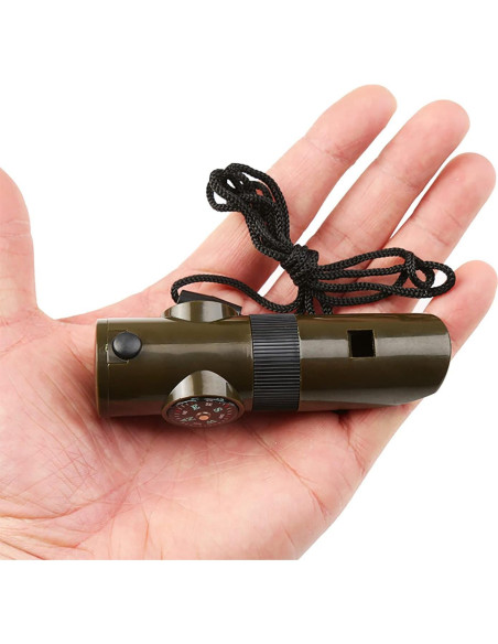 Silbato de Supervivencia YHDZSWGZS con Brújula y Linterna LED Silbato de Supervivencia YHDZSWGZS con Brújula y Linterna LED