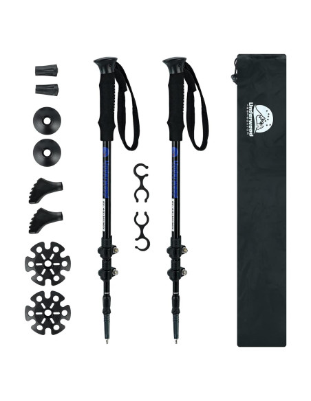 Bastones de Trekking Plegables Underwood 2 Piezas Aluminio Negro Bastones de Trekking Plegables Underwood 2 Piezas Aluminio Negro