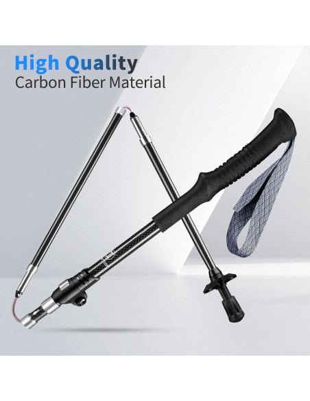 Bastón de Trekking T-carbon Plegable de Fibra de Carbono 114cm Bastón de Trekking T-carbon Plegable de Fibra de Carbono 114cm