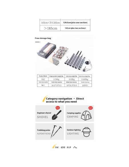 Bastones de Trekking Guliang G-02 Ajustables 106-161.5cm Bastones de Trekking Guliang G-02 Ajustables 106-161.5cm