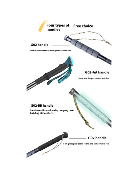 Bastones de Trekking Guliang G-02 Ajustables 106-161.5cm Bastones de Trekking Guliang G-02 Ajustables 106-161.5cm