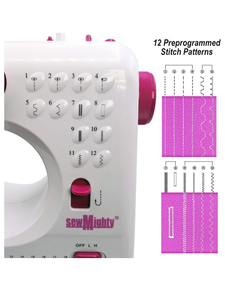 Máquina de Coser Portátil Sew Mighty Poderosa Multi - 12 Patrones Máquina de Coser Portátil Sew Mighty Poderosa Multi - 12 Patrones