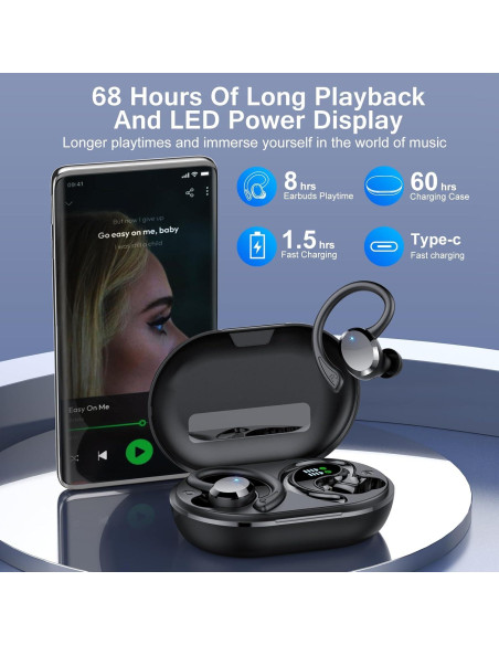 Auriculares Inalámbricos Bluetooth 5.4 Hadbleng Q38 HiFi 68H Auriculares Inalámbricos Bluetooth 5.4 Hadbleng Q38 HiFi 68H