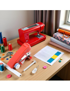 Máquina de Coser de Mano Mini Portátil Roja - Ideal para Viajes 2