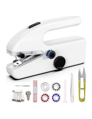 Máquina de Coser Eléctrica de Mano Aovly A12 Mini Blanca