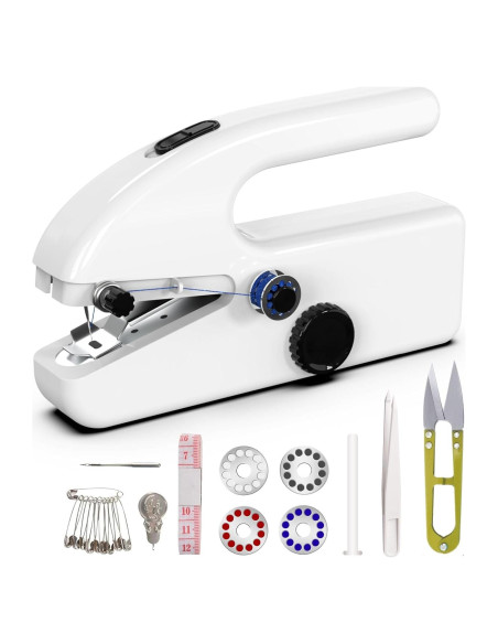 Máquina de Coser Eléctrica de Mano Aovly A12 Mini Blanca Máquina de Coser Eléctrica de Mano Aovly A12 Mini Blanca