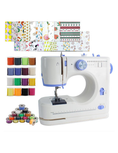 Máquina de Coser Portátil Stoigeld 725 con 12 Puntadas y Kit