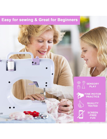 Mini Máquina de Coser JUCVNB para Niños 12 Puntadas 2 Velocidades Mini Máquina de Coser JUCVNB para Niños 12 Puntadas 2 Velocidades