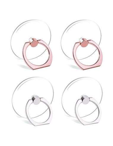 Soporte Anillo para Teléfono Móvil Exoer Transparente - 4 Piezas