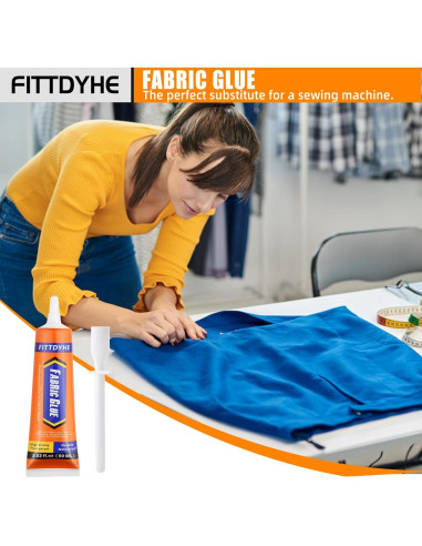 Pegamento para Tela FITTDYHE 60 ML Incoloro Lavable para Ropa