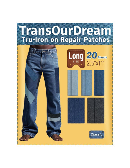 Parches de Planchar TransOurDream para Jeans Rasgados - 20 Piezas Parches de Planchar TransOurDream para Jeans Rasgados - 20 Piezas
