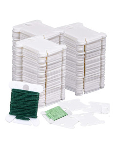 150 Organizadores de Hilo de Bordado Z-FlossBobbins Blancos