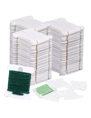150 Organizadores de Hilo de Bordado Z-FlossBobbins Blancos