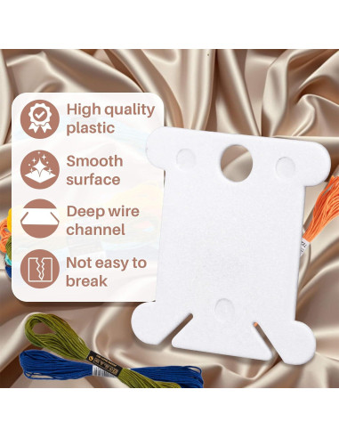 150 Organizadores de Hilo de Bordado Z-FlossBobbins Blancos