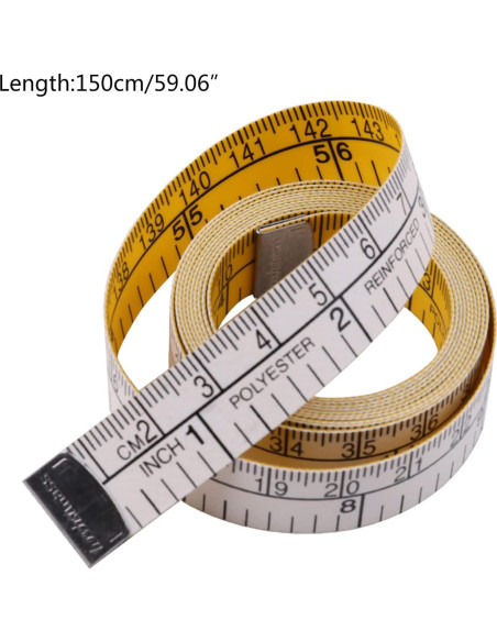 Cinta Métrica de Costura BYNNIX 150cm Flexible PU Amarillo Cinta Métrica de Costura BYNNIX 150cm Flexible PU Amarillo
