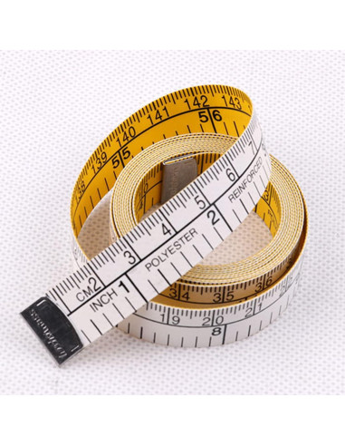 Cinta Métrica de Costura BYNNIX 150cm Flexible PU Amarillo