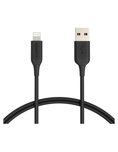 Paquete de 2 Cables USB-A a Lightning Amazon Basics 0.91m Negro