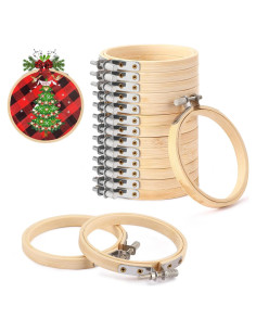 Aros de Bordado de Bambú FEBSNOW 16 Piezas 7.62 cm