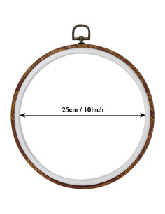 5 Piezas Aros de Bordado Redondos 25.4 cm Imitación Madera 2