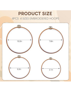 Juego de 4 Aros de Bordado Redondos Zuaooz - 4 Tamaños 2