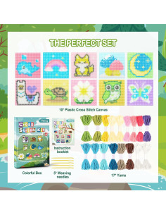 Kit de Bordado de Punto de Cruz Pllieay 10 en 1 para Niños 2