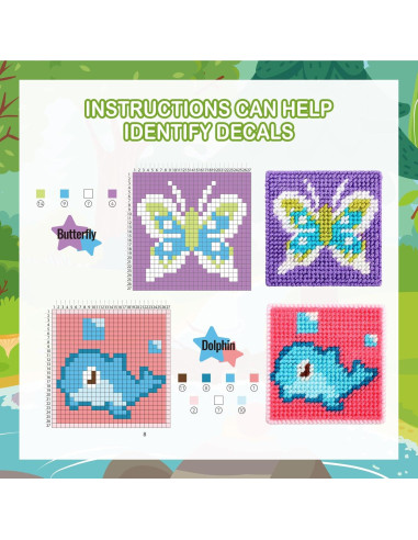 Kit de Bordado de Punto de Cruz Pllieay 10 en 1 para Niños