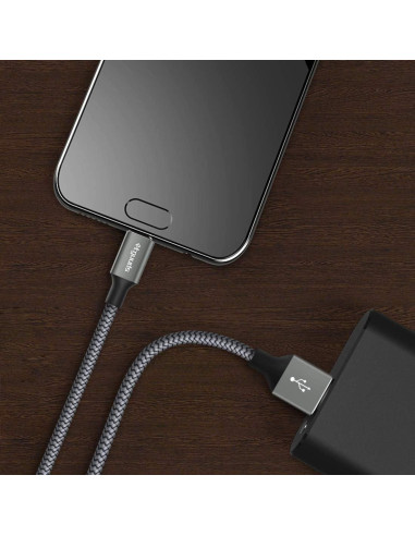 Cable USB A a USB C 3m etguuds Carga Rápida 2-Pack Gris