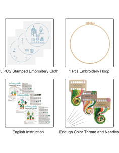 Kit de Bordado de Cactus Louise Maelys para Principiantes - 3 Piezas 2