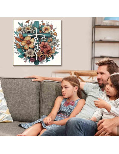 Kit de Bordado de Punto de Cruz Tiwabb 35.1x35.1 cm para Adultos 2