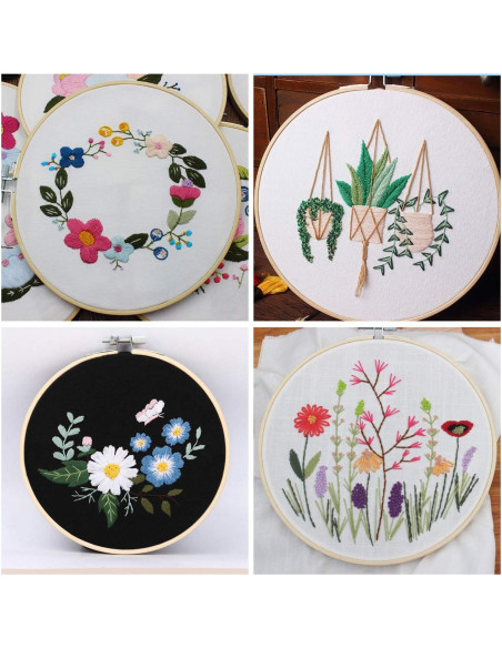 Kit de Bordado FEPITO para Principiantes - 5 Piezas Floral Kit de Bordado FEPITO para Principiantes - 5 Piezas Floral