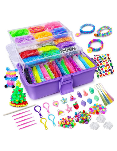 Kit de Pulseras de Goma ROSHUKG 45 Colores con Estuche
