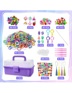 Kit de Pulseras de Goma ROSHUKG 45 Colores con Estuche 2