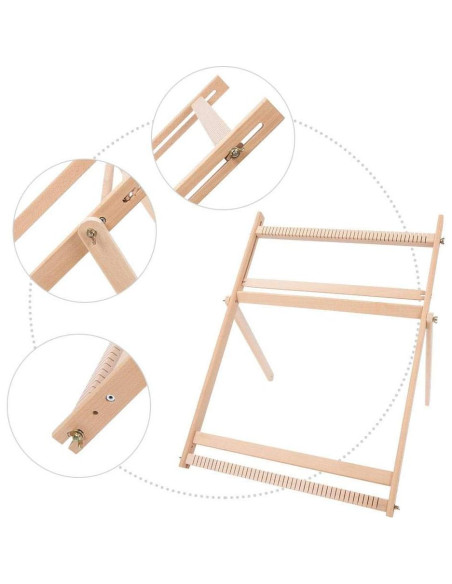 Telar de Tejer Ajustable BHDD de Madera Sólida 70x50cm Telar de Tejer Ajustable BHDD de Madera Sólida 70x50cm